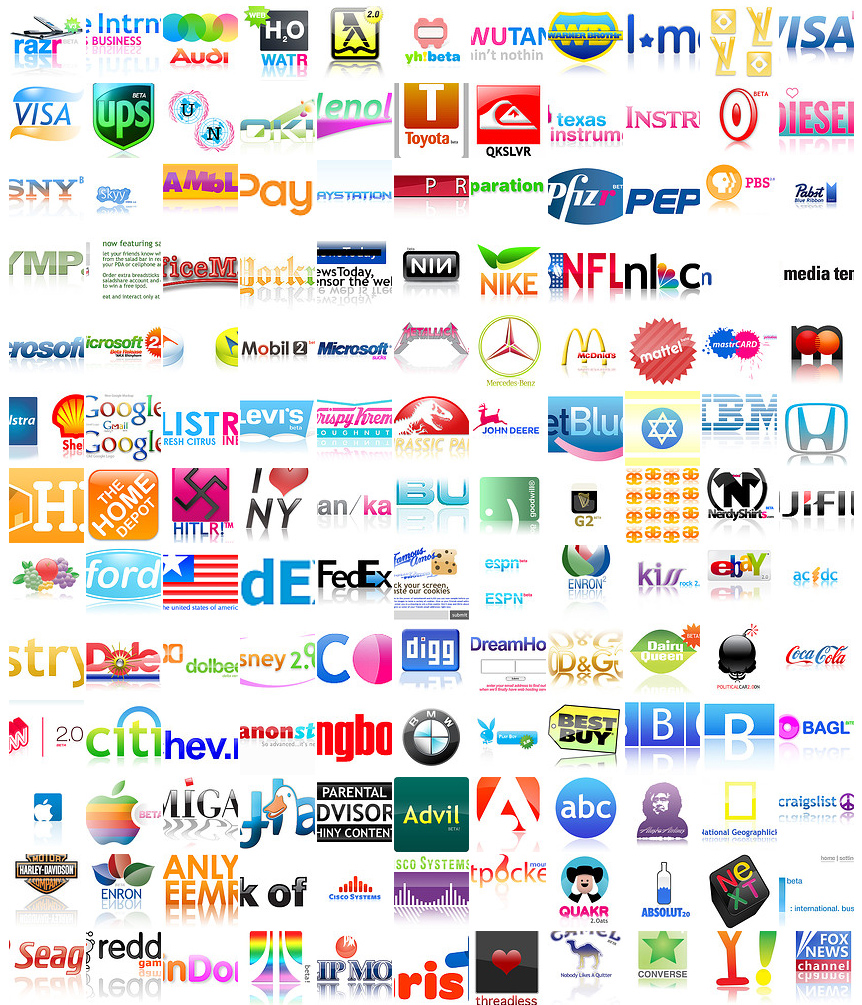 Logos du Web 2.0 a partir de vignettes generes par Flickr
